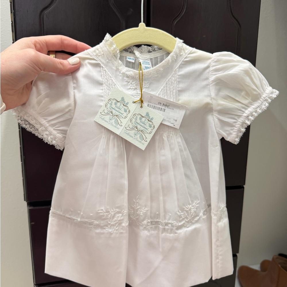 NWT Feltman Brothers Elegant White Baby Dress